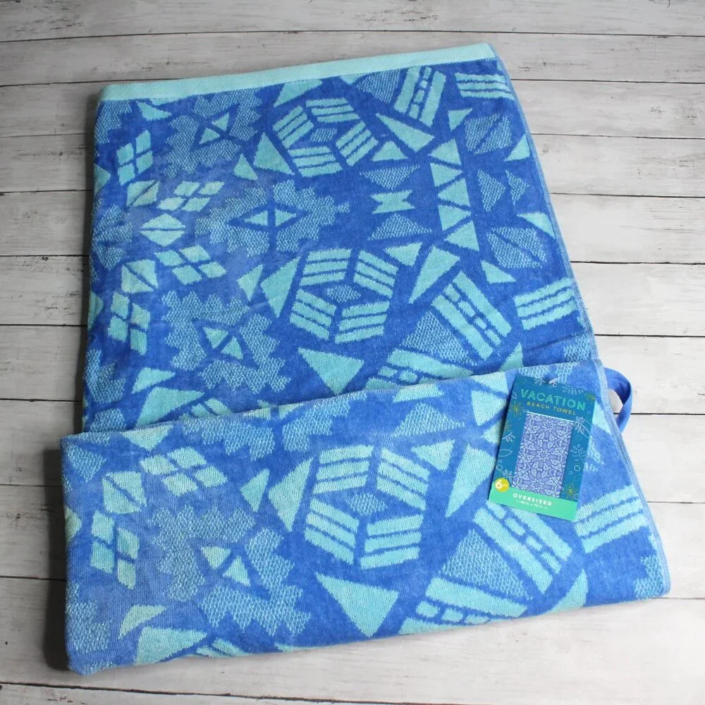 Plush Oversized Beach Towel 100% Cotton 40 x 72 Oeko-Tex